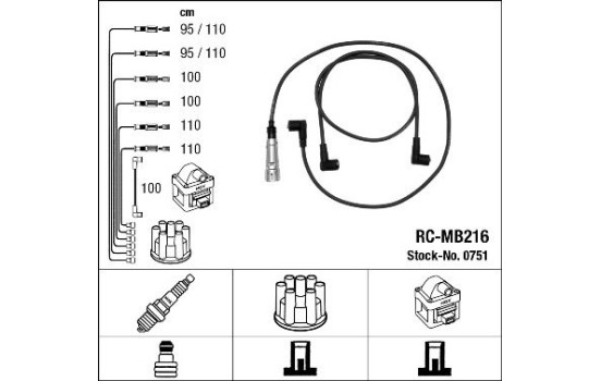 Ignition Cable Kit RC-MB216 NGK