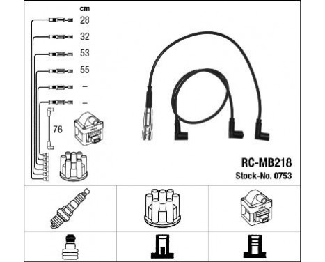 Ignition Cable Kit RC-MB218 NGK