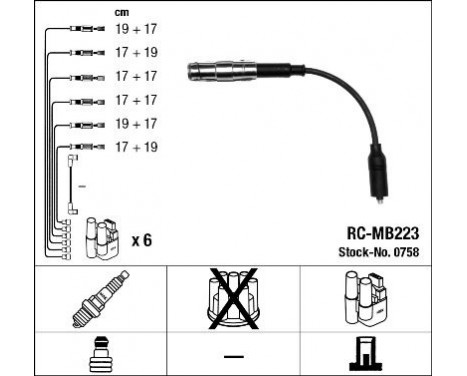 Ignition Cable Kit RC-MB223 NGK
