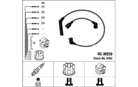 Ignition Cable Kit RC-ME59 NGK