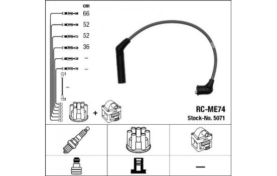 Ignition Cable Kit RC-ME74 NGK