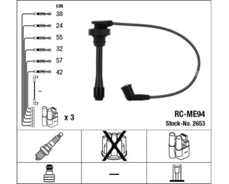 Ignition Cable Kit RC-ME94 NGK