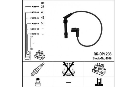Ignition Cable Kit RC-OP1208 NGK