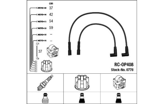 Ignition Cable Kit RC-OP408 NGK