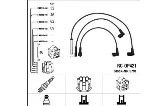 Ignition Cable Kit RC-OP421 NGK