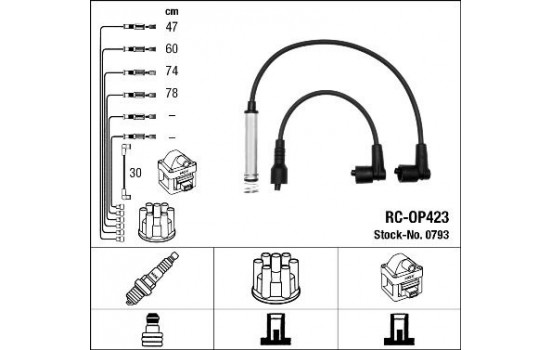 Ignition Cable Kit RC-OP423 NGK