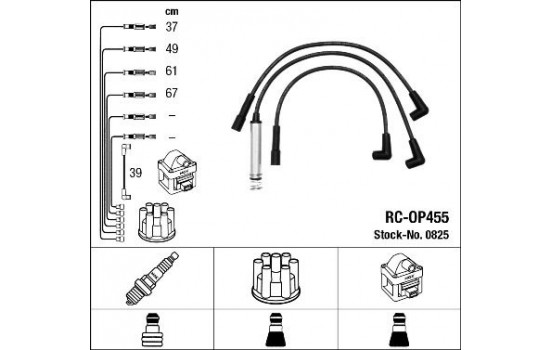 Ignition Cable Kit RC-OP455 NGK