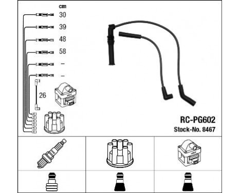 Ignition Cable Kit RC-PG602 NGK