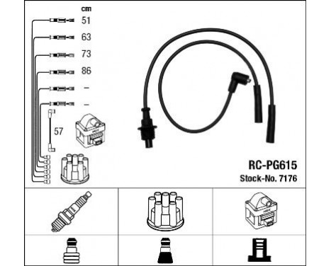 Ignition Cable Kit RC-PG615 NGK