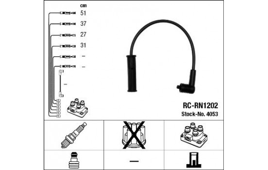 Ignition Cable Kit RC-RN1202 NGK