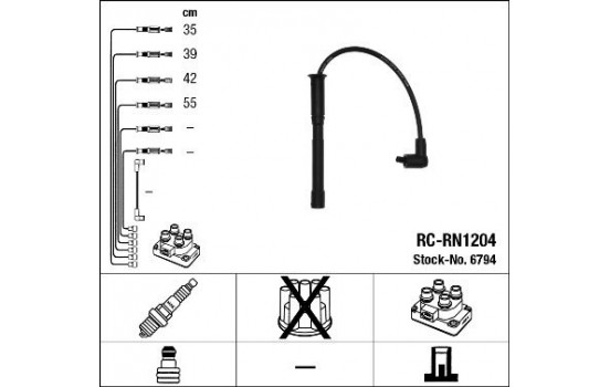 Ignition Cable Kit RC-RN1204 NGK