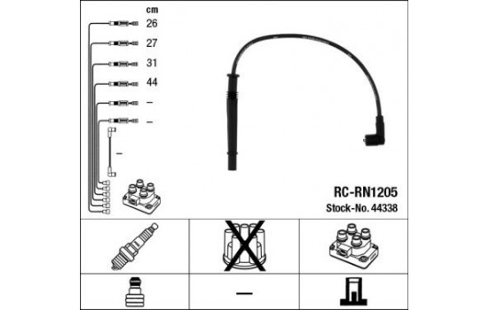 Ignition Cable Kit RC-RN1205 NGK