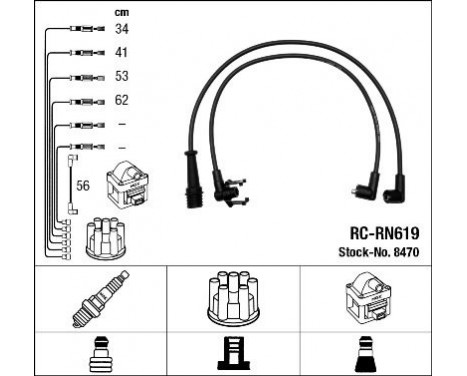 Ignition Cable Kit RC-RN619 NGK