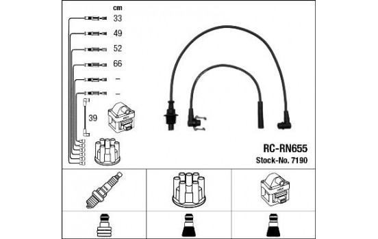 Ignition Cable Kit RC-RN655 NGK
