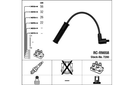 Ignition Cable Kit RC-RN658 NGK