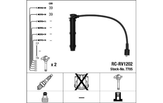 Ignition Cable Kit RC-RV1202 NGK