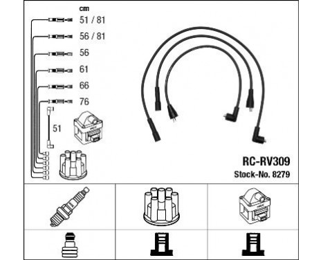 Ignition Cable Kit RC-RV309 NGK