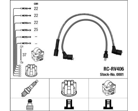 Ignition Cable Kit RC-RV406 NGK
