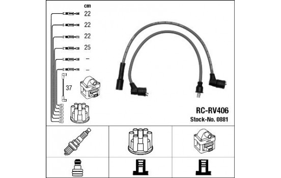 Ignition Cable Kit RC-RV406 NGK