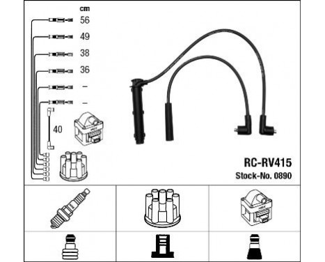 Ignition Cable Kit RC-RV415 NGK