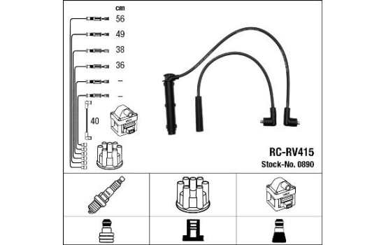 Ignition Cable Kit RC-RV415 NGK