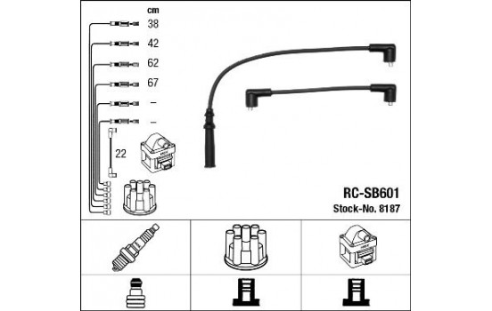 Ignition Cable Kit RC-SB601 NGK