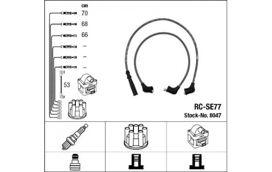 Ignition Cable Kit RC-SE77 NGK