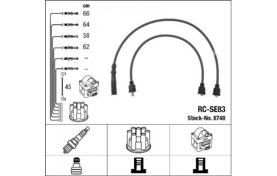 Ignition Cable Kit RC-SE83 NGK