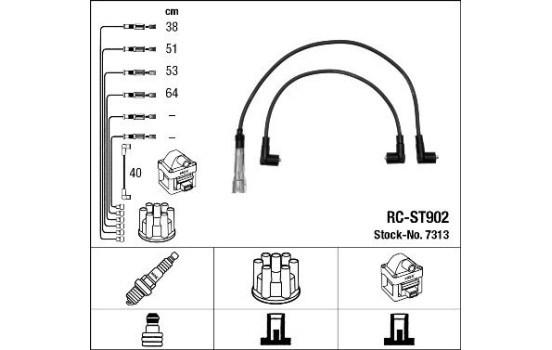 Ignition Cable Kit RC-ST902 NGK
