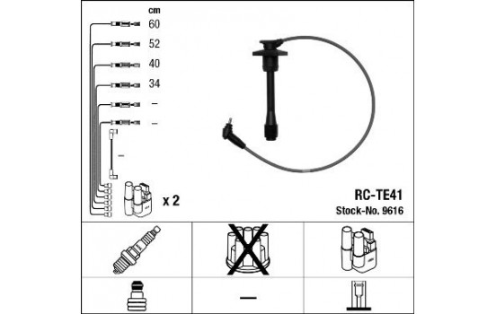 Ignition Cable Kit RC-TE41 NGK