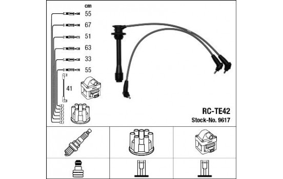 Ignition Cable Kit RC-TE42 NGK