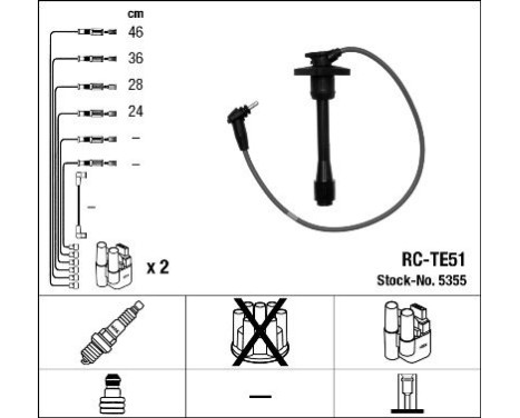 Ignition Cable Kit RC-TE51 NGK