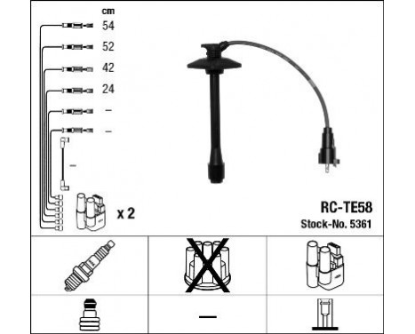 Ignition Cable Kit RC-TE58 NGK