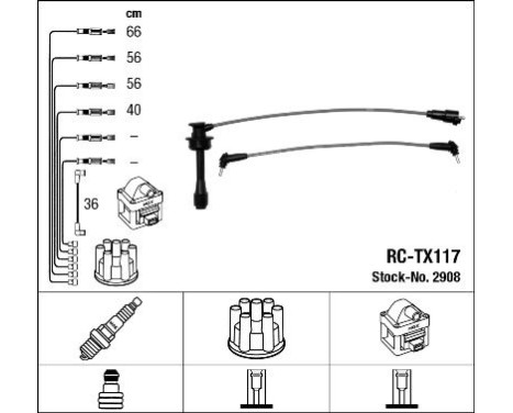 Ignition Cable Kit RC-TX117 NGK