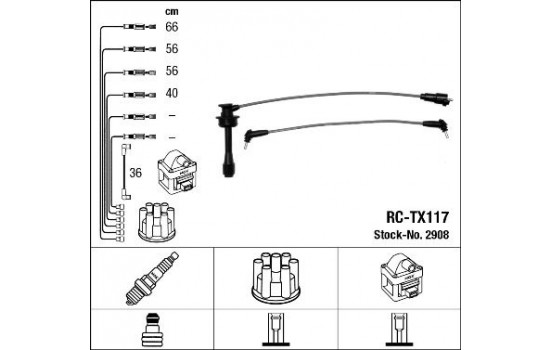 Ignition Cable Kit RC-TX117 NGK