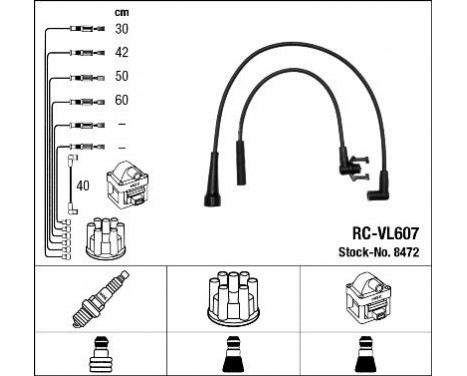 Ignition Cable Kit RC-VL607 NGK