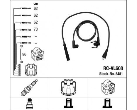 Ignition Cable Kit RC-VL608 NGK