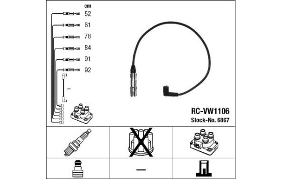 Ignition Cable Kit RC-VW1106 NGK