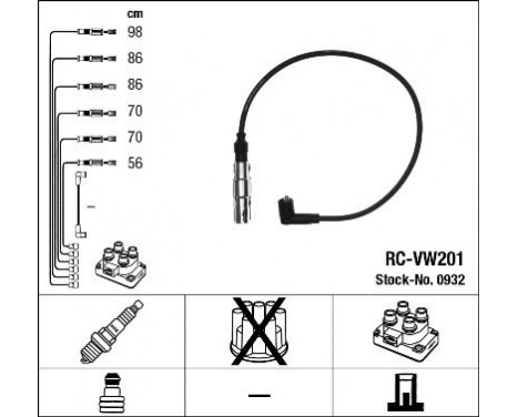 Ignition Cable Kit RC-VW201 NGK
