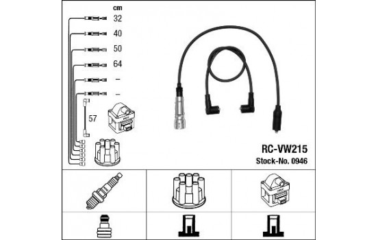 Ignition Cable Kit RC-VW215 NGK