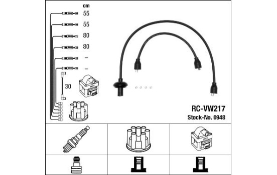 Ignition Cable Kit RC-VW217 NGK