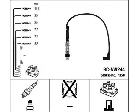 Ignition Cable Kit RC-VW244 NGK