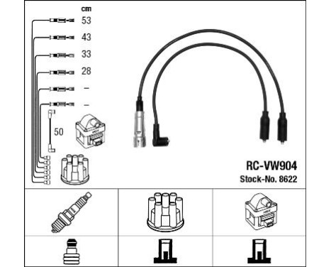 Ignition Cable Kit RC-VW904 NGK