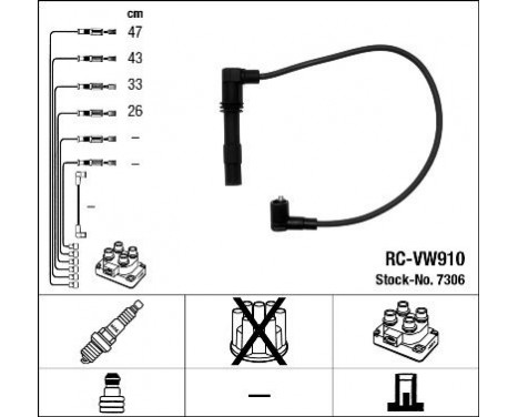 Ignition Cable Kit RC-VW910 NGK