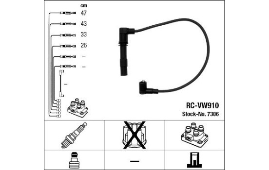 Ignition Cable Kit RC-VW910 NGK