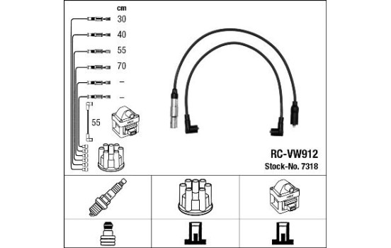 Ignition Cable Kit RC-VW912 NGK