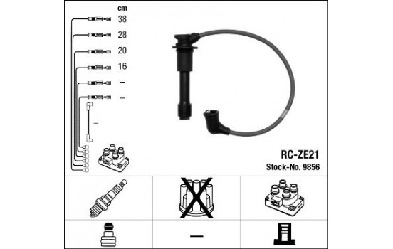 Ignition Cable Kit RC-ZE21 NGK