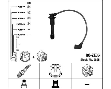 Ignition Cable Kit RC-ZE36 NGK
