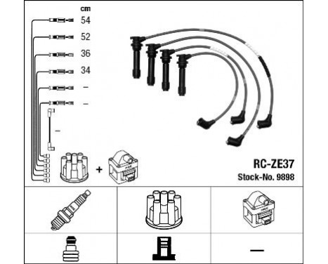 Ignition Cable Kit RC-ZE37 NGK