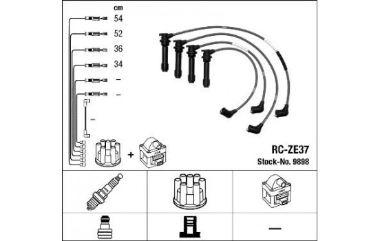 Ignition Cable Kit RC-ZE37 NGK